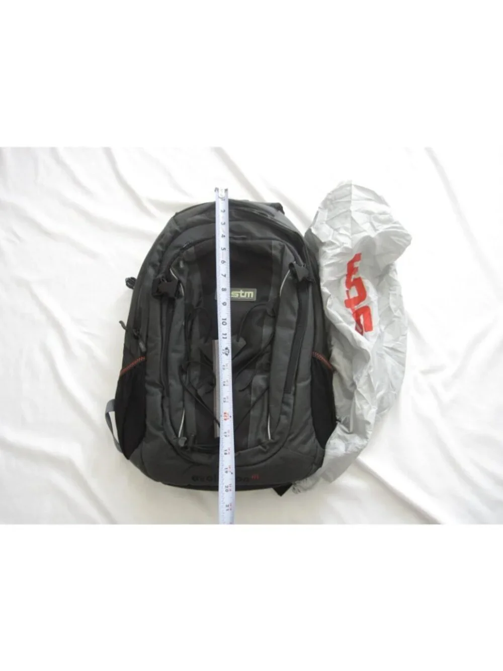 STM Evolution M Laptop Backpack Black Gray Padded Travel Bag with Rain Cover